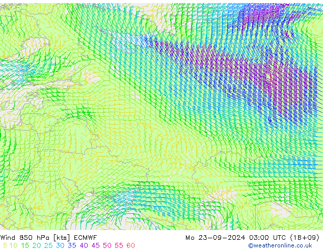 Wind 850 hPa ECMWF Po 23.09.2024 03 UTC