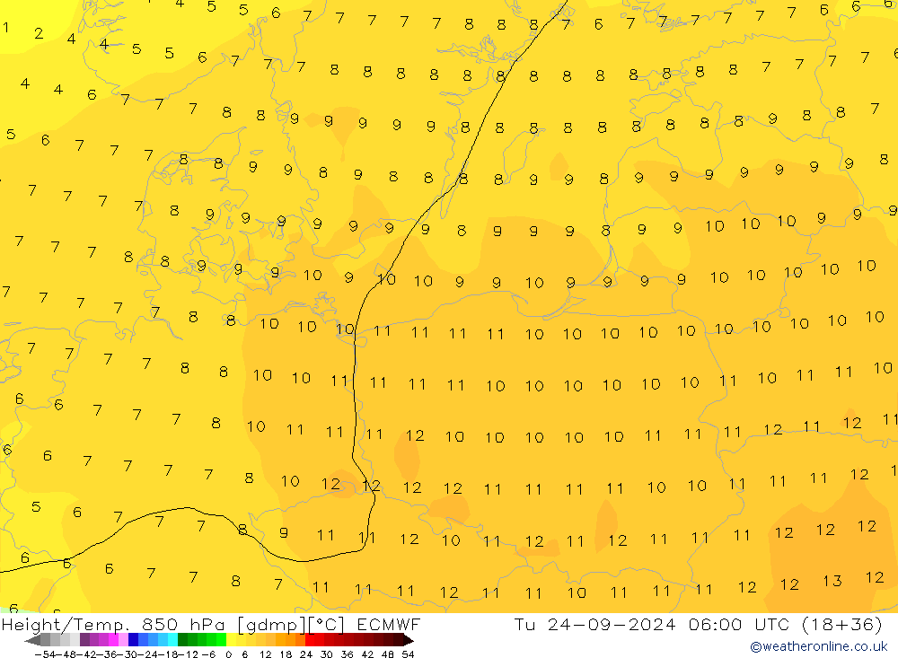 Z500/Rain (+SLP)/Z850 ECMWF mar 24.09.2024 06 UTC