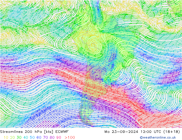 Rüzgar 200 hPa ECMWF Pzt 23.09.2024 12 UTC