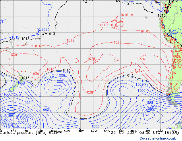 pression de l'air ECMWF jeu 26.09.2024 06 UTC