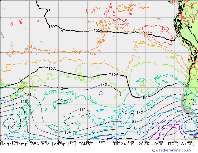 Z500/Rain (+SLP)/Z850 ECMWF Út 24.09.2024 00 UTC