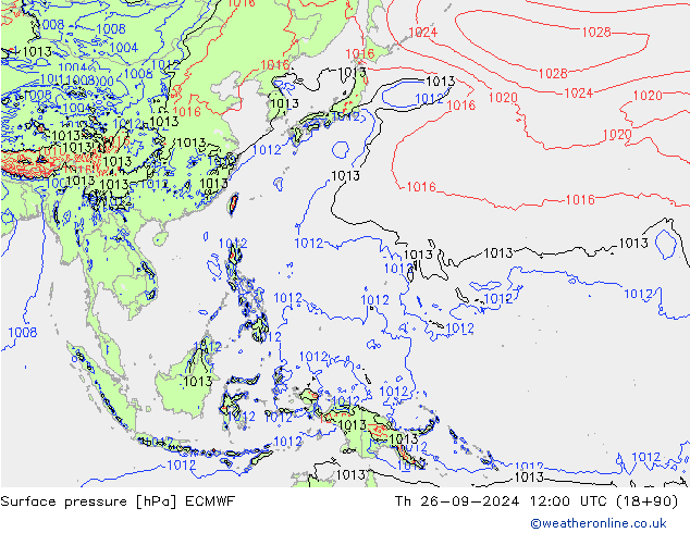 pression de l'air ECMWF jeu 26.09.2024 12 UTC