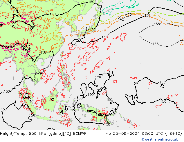 Z500/Rain (+SLP)/Z850 ECMWF Mo 23.09.2024 06 UTC