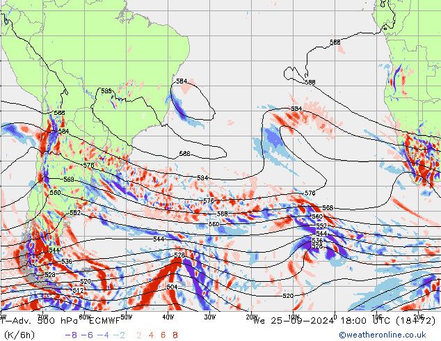 T-Adv. 500 hPa ECMWF Mi 25.09.2024 18 UTC