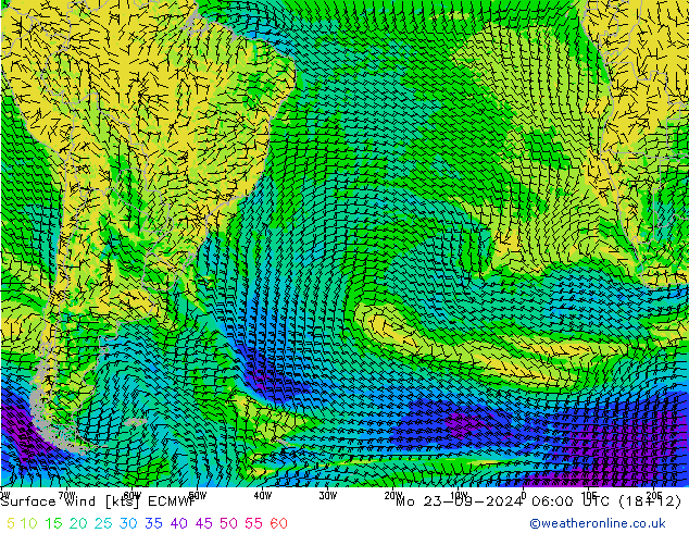 Surface wind ECMWF Mo 23.09.2024 06 UTC