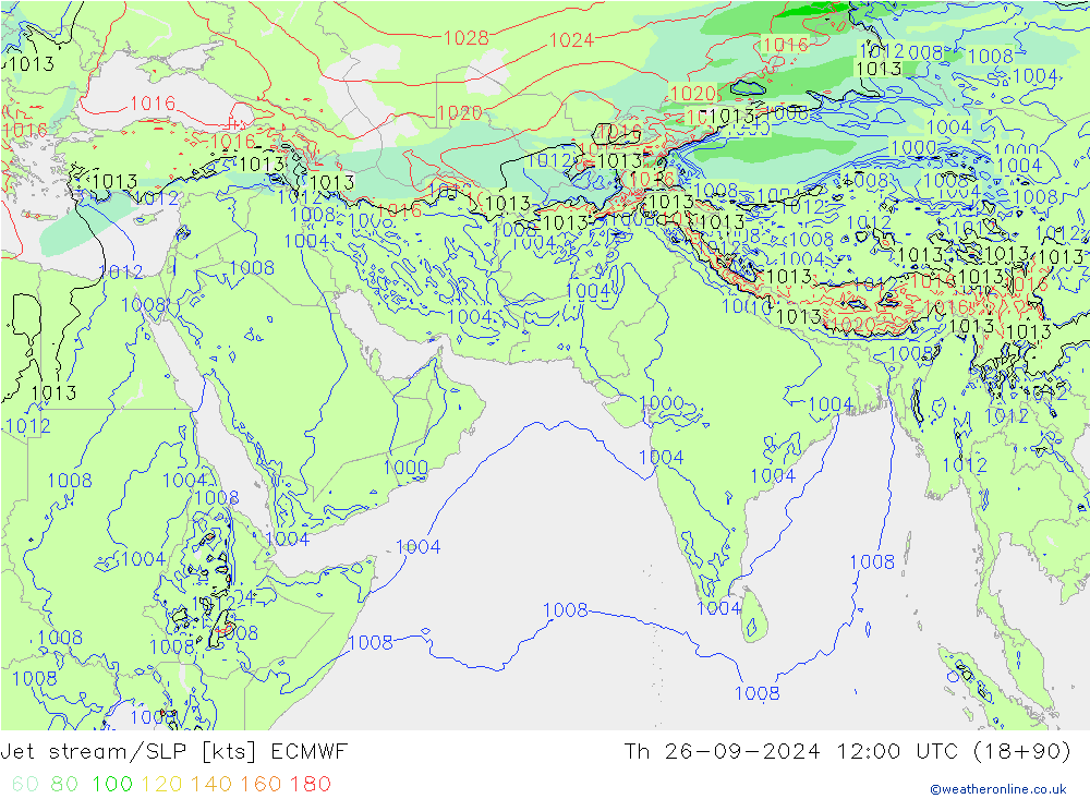 Jet stream/SLP ECMWF Th 26.09.2024 12 UTC