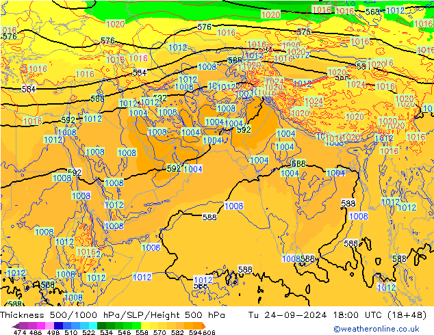 Thck 500-1000hPa ECMWF mar 24.09.2024 18 UTC