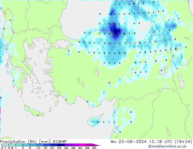 Z500/Rain (+SLP)/Z850 ECMWF Mo 23.09.2024 18 UTC