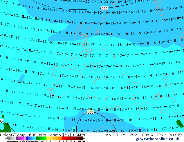 Z500/Rain (+SLP)/Z850 ECMWF 星期一 23.09.2024 00 UTC