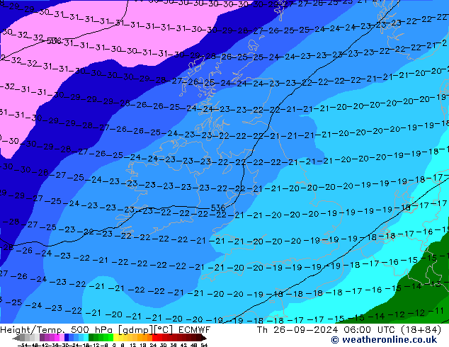 Z500/Rain (+SLP)/Z850 ECMWF Qui 26.09.2024 06 UTC