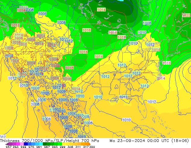 Thck 700-1000 hPa ECMWF Mo 23.09.2024 00 UTC