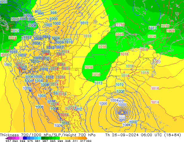 Thck 700-1000 hPa ECMWF Th 26.09.2024 06 UTC