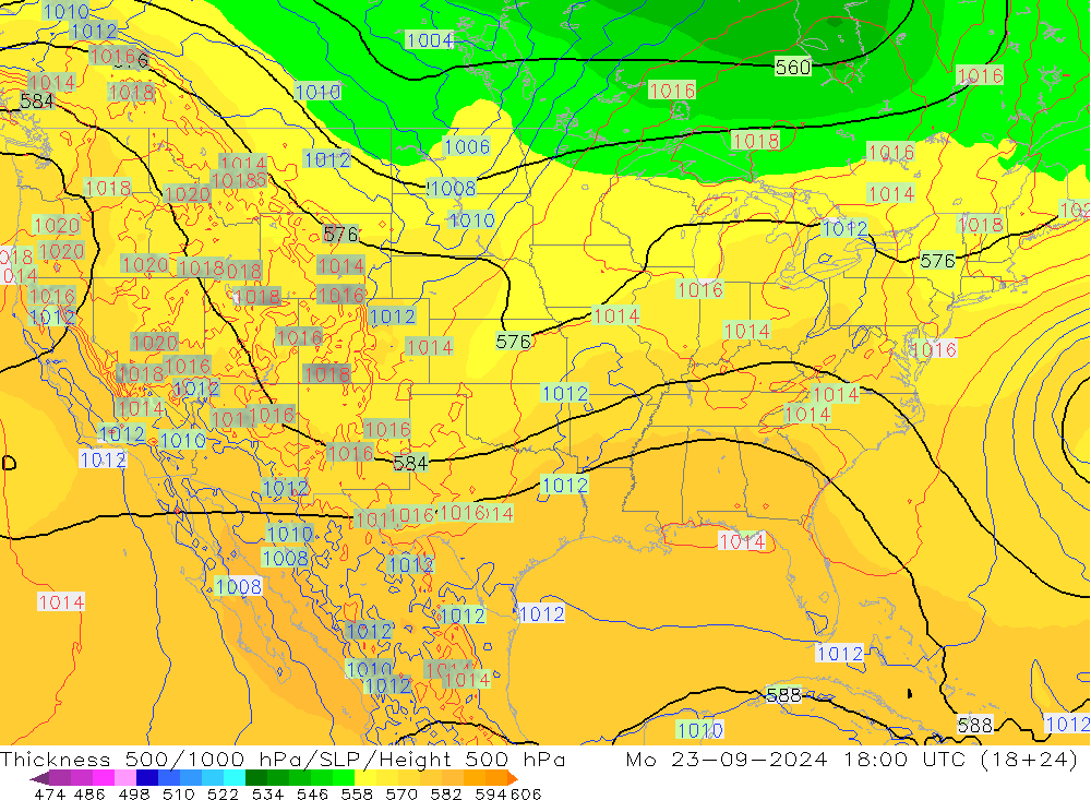 Thck 500-1000hPa ECMWF Po 23.09.2024 18 UTC