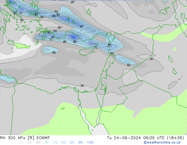 RH 300 hPa ECMWF mar 24.09.2024 06 UTC