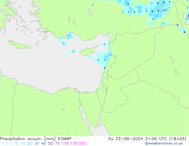 Totale neerslag ECMWF zo 22.09.2024 21 UTC