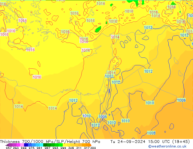 Thck 700-1000 hPa ECMWF Tu 24.09.2024 15 UTC