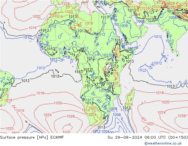 Surface pressure ECMWF Su 29.09.2024 06 UTC