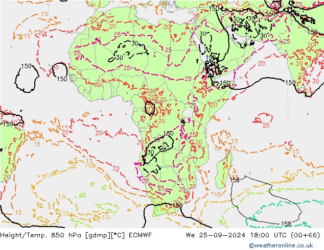 Z500/Rain (+SLP)/Z850 ECMWF  25.09.2024 18 UTC