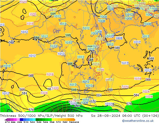 Dikte 500-1000hPa ECMWF za 28.09.2024 06 UTC