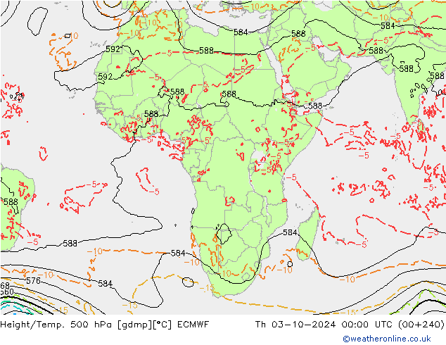 Z500/Rain (+SLP)/Z850 ECMWF Qui 03.10.2024 00 UTC