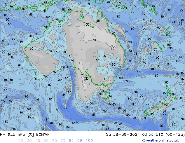 RH 925 hPa ECMWF Sa 28.09.2024 03 UTC