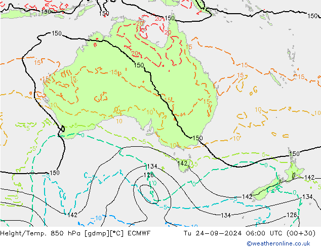 Z500/Rain (+SLP)/Z850 ECMWF Tu 24.09.2024 06 UTC