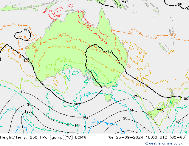 Z500/Rain (+SLP)/Z850 ECMWF mer 25.09.2024 18 UTC