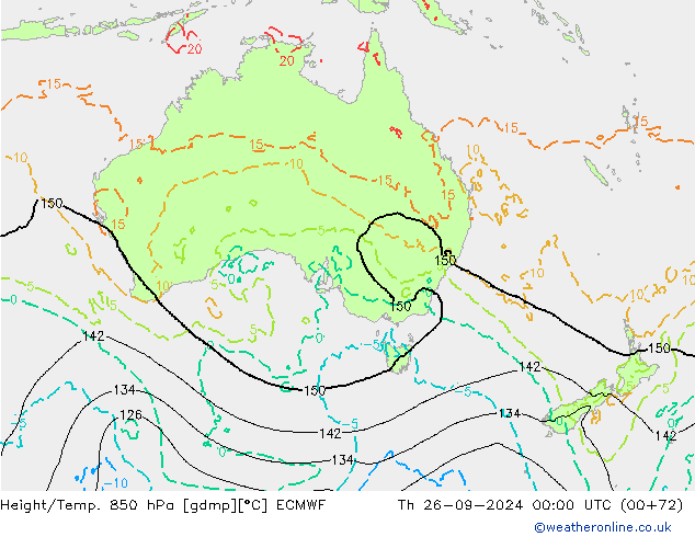 Z500/Rain (+SLP)/Z850 ECMWF Th 26.09.2024 00 UTC