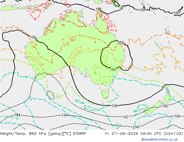 Z500/Rain (+SLP)/Z850 ECMWF Fr 27.09.2024 06 UTC