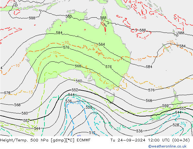 Height/Temp. 500 hPa ECMWF Ter 24.09.2024 12 UTC