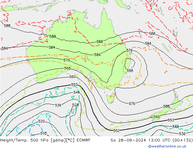 Z500/Rain (+SLP)/Z850 ECMWF so. 28.09.2024 12 UTC