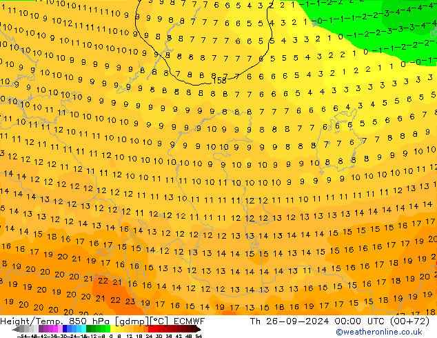 Z500/Rain (+SLP)/Z850 ECMWF Th 26.09.2024 00 UTC