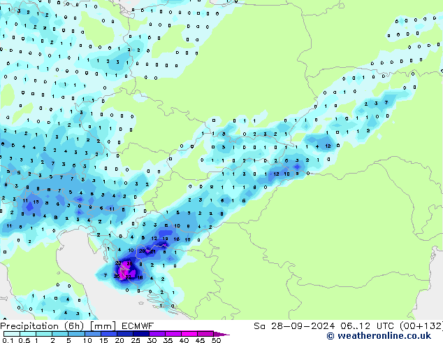 Z500/Rain (+SLP)/Z850 ECMWF Sa 28.09.2024 12 UTC