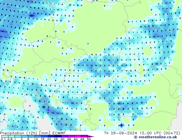 Yağış (12h) ECMWF Per 26.09.2024 00 UTC