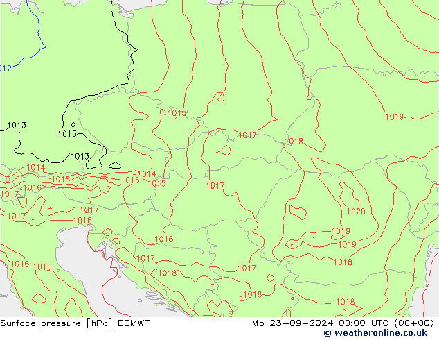 Bodendruck ECMWF Mo 23.09.2024 00 UTC