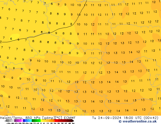 Z500/Rain (+SLP)/Z850 ECMWF Tu 24.09.2024 18 UTC