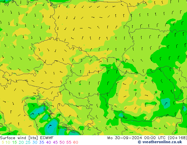 Vento 10 m ECMWF lun 30.09.2024 00 UTC