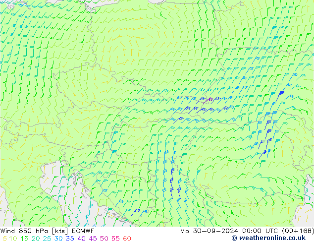 Wind 850 hPa ECMWF Po 30.09.2024 00 UTC