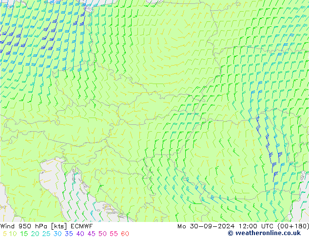 Vento 950 hPa ECMWF Seg 30.09.2024 12 UTC