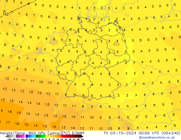 Z500/Rain (+SLP)/Z850 ECMWF чт 03.10.2024 00 UTC