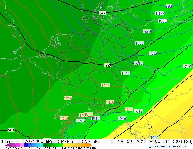 Thck 500-1000hPa ECMWF  28.09.2024 06 UTC