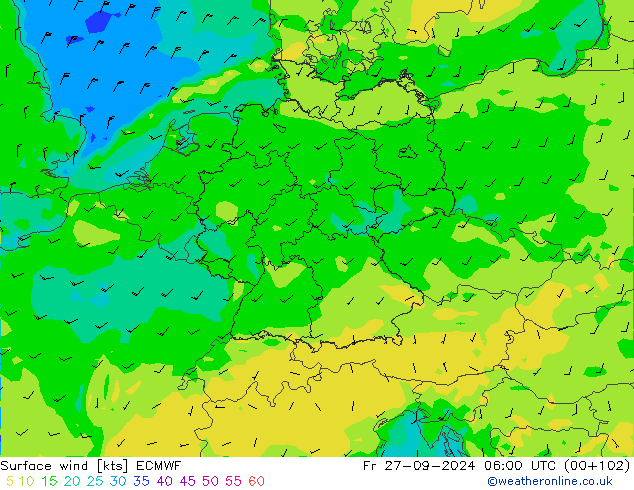  10 m ECMWF  27.09.2024 06 UTC