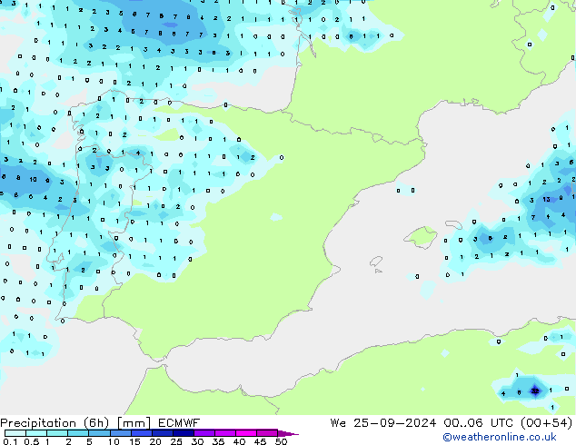 Z500/Rain (+SLP)/Z850 ECMWF Mi 25.09.2024 06 UTC