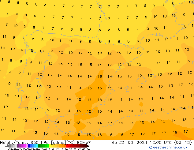 Z500/Rain (+SLP)/Z850 ECMWF pon. 23.09.2024 18 UTC