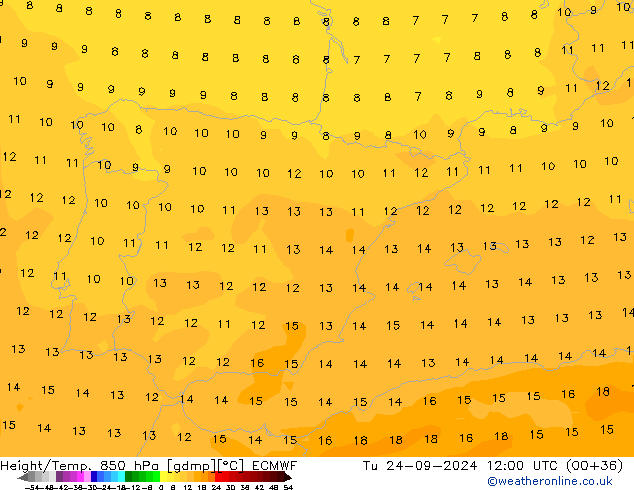 Z500/Rain (+SLP)/Z850 ECMWF Di 24.09.2024 12 UTC