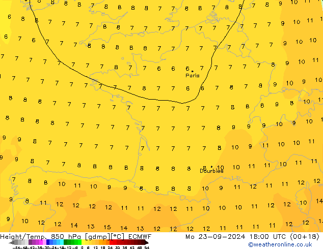 Z500/Rain (+SLP)/Z850 ECMWF Mo 23.09.2024 18 UTC