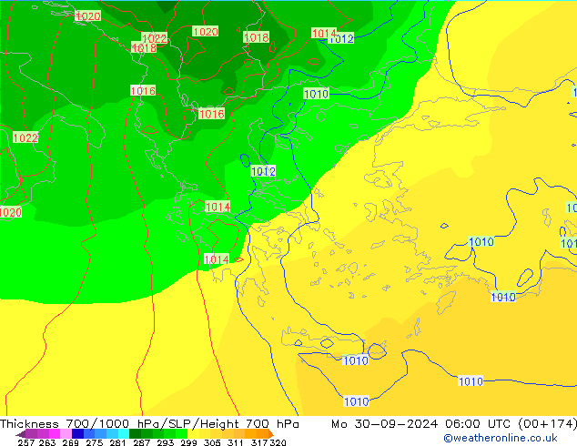 Thck 700-1000 hPa ECMWF Seg 30.09.2024 06 UTC