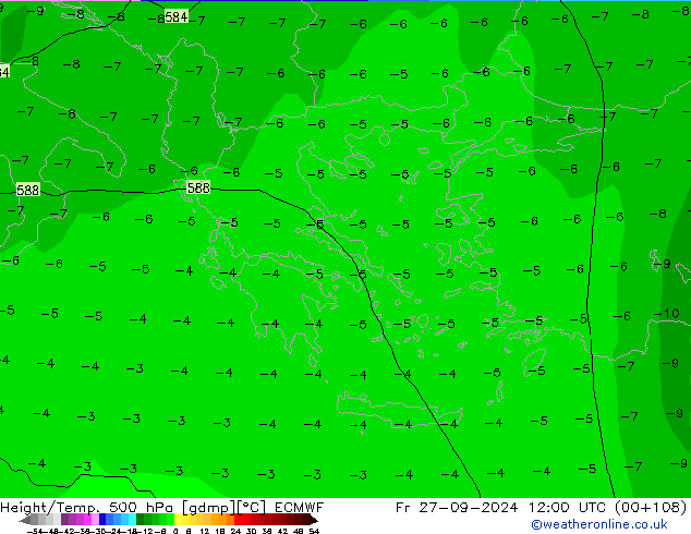 Z500/Rain (+SLP)/Z850 ECMWF pt. 27.09.2024 12 UTC