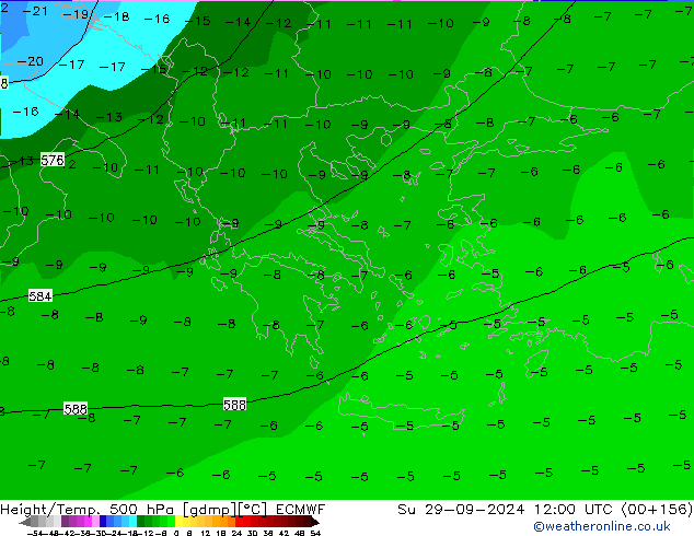 Z500/Rain (+SLP)/Z850 ECMWF dim 29.09.2024 12 UTC