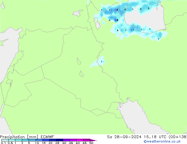 Precipitation ECMWF Sa 28.09.2024 18 UTC